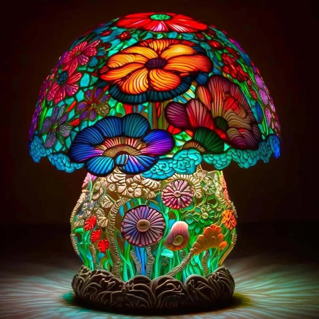 colored-glass-plant-series-table-lamp